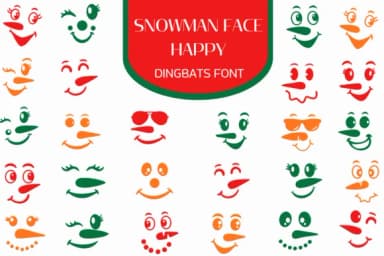 Snowman Face Happy by Heartcraft Atelier — Dingbats Font — thumbnail 1