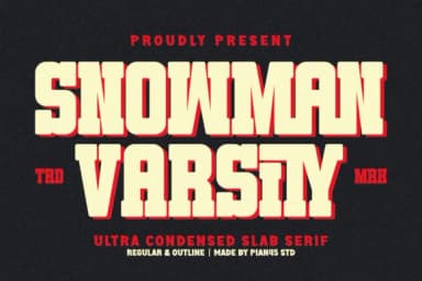 Snowman Varsity by Pian45 — Slab Serif Font — thumbnail 1