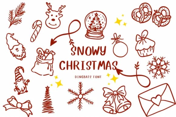 Snowy Christmas by CHANOK — Dingbats Font