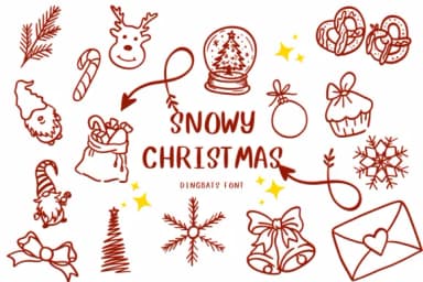 Snowy Christmas by CHANOK — Dingbats Font — thumbnail 1