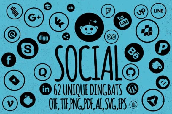 Social Media Networks by Minimalistartstudio — Dingbats Font
