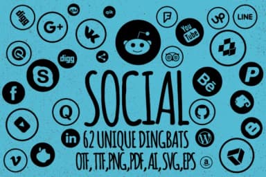 Social Media Networks by Minimalistartstudio — Dingbats Font — thumbnail 1
