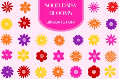 Solid Daisy Blooms by Heartcraft Atelier — Dingbats Font — thumbnail 1