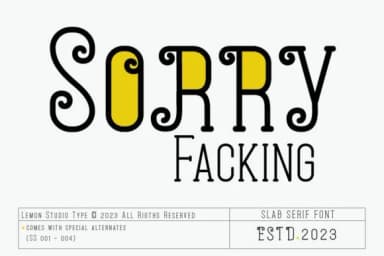 Sorry Facking by WildaKhairunnisa — Slab Serif Font — thumbnail 1