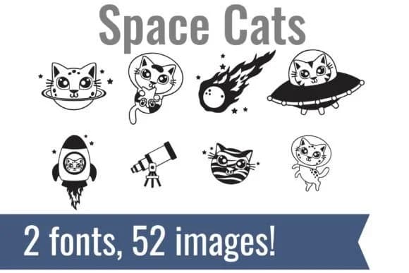 Space Cats by Illustration Ink — Dingbats Font