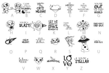 Space Cats by Illustration Ink — Dingbats Font — thumbnail 3