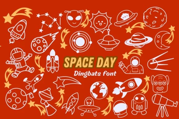Space Day by Nun Sukhwan — Dingbats Font