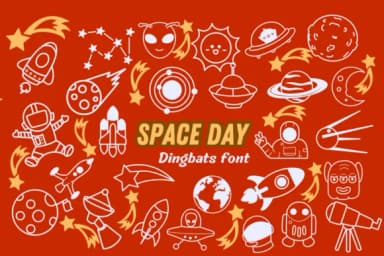 Space Day by Nun Sukhwan — Dingbats Font — thumbnail 1