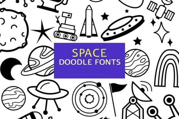 Space Doodle by digitalplannerland — Dingbats Font