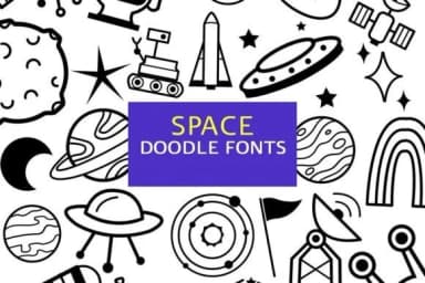 Space Doodle by digitalplannerland — Dingbats Font — thumbnail 1
