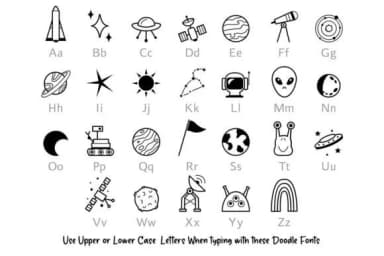 Space Doodle by digitalplannerland — Dingbats Font — thumbnail 2