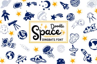 Space Doodle by PraewDesigns — Dingbats Font — thumbnail 1