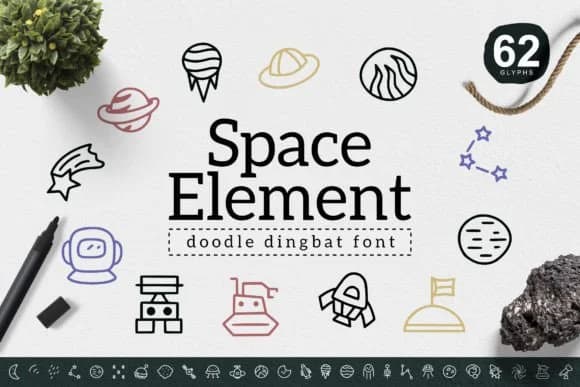 Space Element by YandiDesigns — Dingbats Font