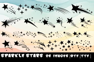 Sparkle Stars by MOMAT THIRTYONE — Dingbats Font — thumbnail 1
