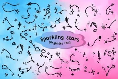 Sparkling Stars by Chonada — Dingbats Font — thumbnail 1