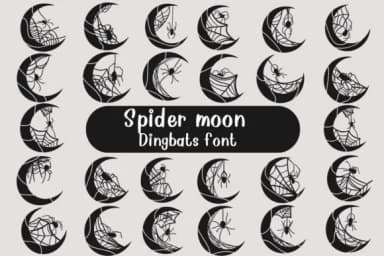 Spider Moon by Nongyao — Dingbats Font — thumbnail 1
