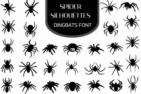 Spider Silhouettes by Heartcraft Atelier — Dingbats Font