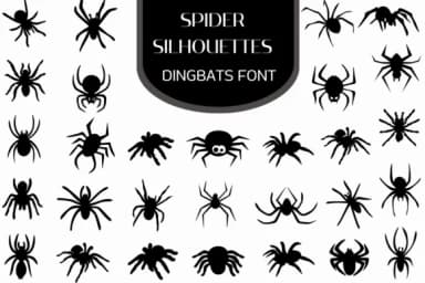 Spider Silhouettes by Heartcraft Atelier — Dingbats Font — thumbnail 1