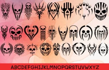 Spirit Tribal Sugar Skulls by MOMAT THIRTYONE — Dingbats Font — thumbnail 2