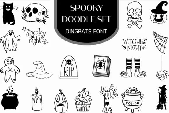 Spooky Doodle Set by Heartcraft Atelier — Dingbats Font