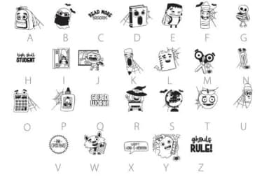 Spooky School Dingbats by Illustration Ink — Dingbats Font — thumbnail 3