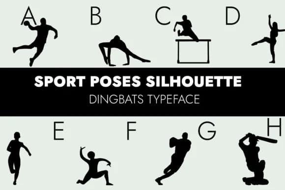Sport Poses Silhouettes by Minimalistartstudio — Dingbats Font