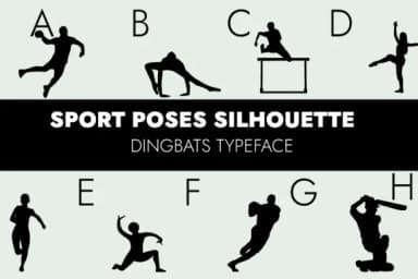 Sport Poses Silhouettes by Minimalistartstudio — Dingbats Font — thumbnail 1