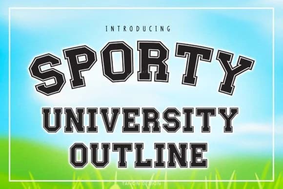 Sporty University Outline by tanondesign — Slab Serif Font
