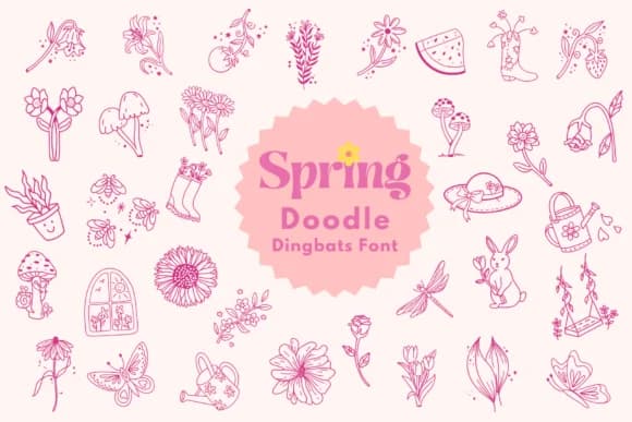 Spring Doodle by Pui Art — Dingbats Font
