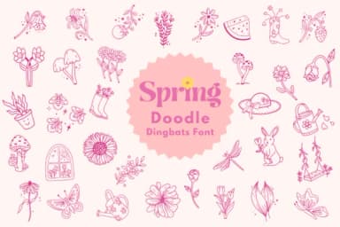 Spring Doodle by Pui Art — Dingbats Font — thumbnail 1