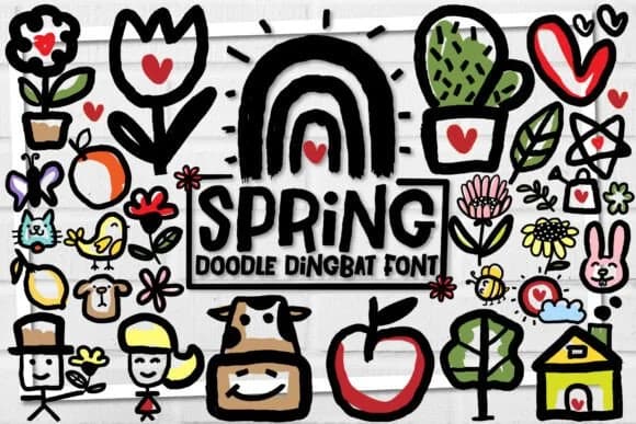 Spring Doodle by Nobu Collections — Dingbats Font