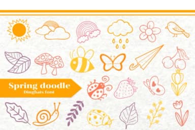 Spring Doodle by Apiwat Type — Dingbats Font — thumbnail 1