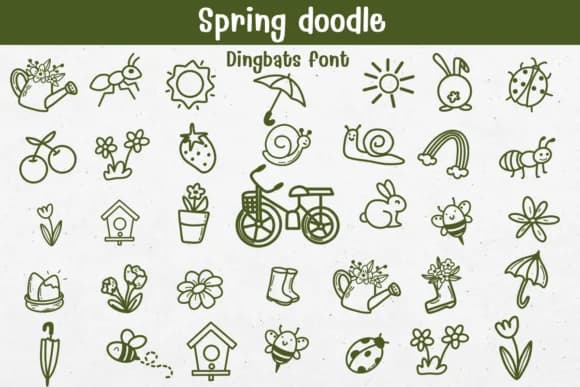 Spring Doodle by Sontaya — Dingbats Font