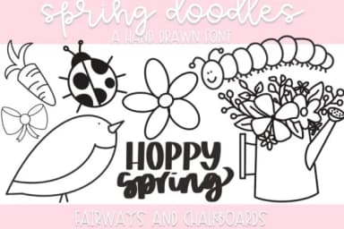 Spring Doodles by Fairways and Chalkboards — Dingbats Font — thumbnail 1