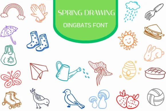 Spring Drawing by Heartcraft Atelier — Dingbats Font