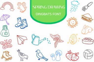 Spring Drawing by Heartcraft Atelier — Dingbats Font — thumbnail 1