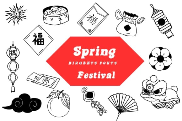 Spring Festival by Suphitchaya — Dingbats Font