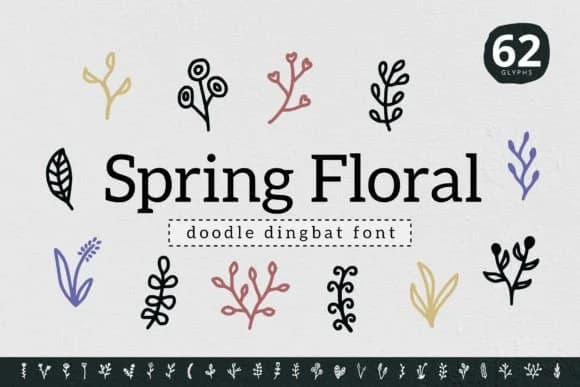Spring Floral by YandiDesigns — Dingbats Font