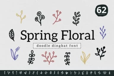 Spring Floral by YandiDesigns — Dingbats Font — thumbnail 1