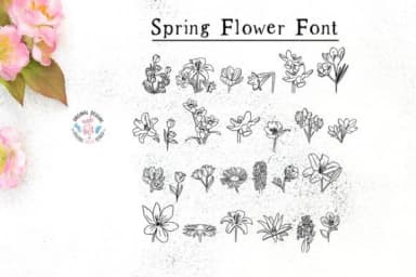 Spring Flower by GraphicHouseDesign — Dingbats Font — thumbnail 1