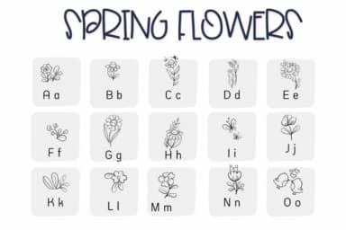 Spring Flowers by Sirinart — Dingbats Font — thumbnail 2