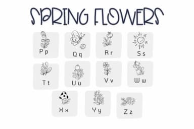 Spring Flowers by Sirinart — Dingbats Font — thumbnail 3