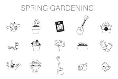 Spring Gardening Dingbats by Illustration Ink — Dingbats Font — thumbnail 1