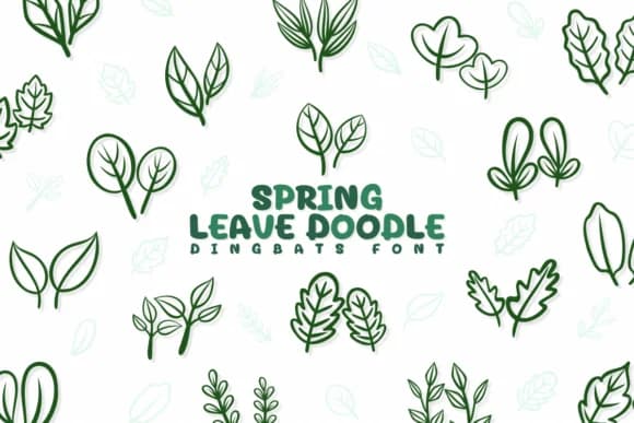 Spring Leave Doodle by Chonada — Dingbats Font