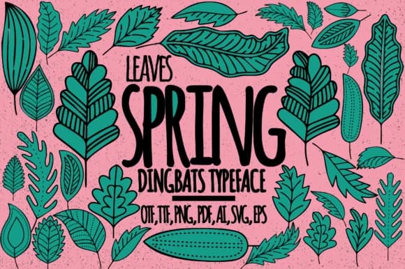 Spring Leaves by Minimalistartstudio — Dingbats Font
