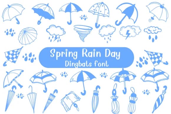 Spring Rain Day by Nongyao — Dingbats Font