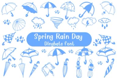 Spring Rain Day by Nongyao — Dingbats Font — thumbnail 1