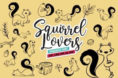 Squirrel Lover by onoborgol — Dingbats Font — thumbnail 1