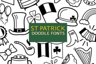 St Patrick Doodle by digitalplannerland — Dingbats Font — thumbnail 1
