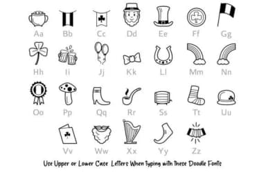 St Patrick Doodle by digitalplannerland — Dingbats Font — thumbnail 2